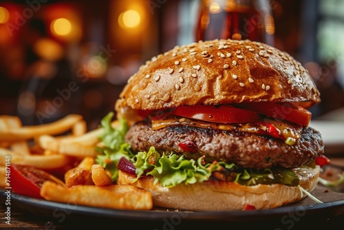 Smokey burger on plate