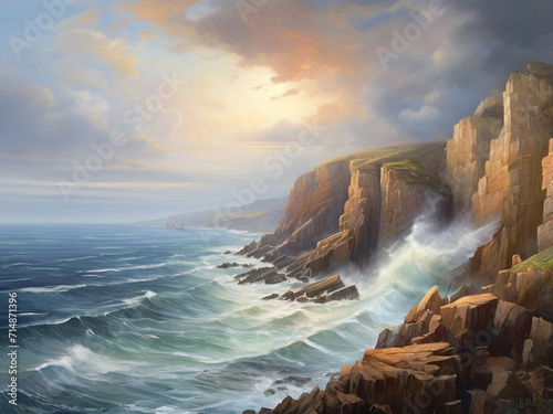 waves of majesty  cliffs embrace the sea