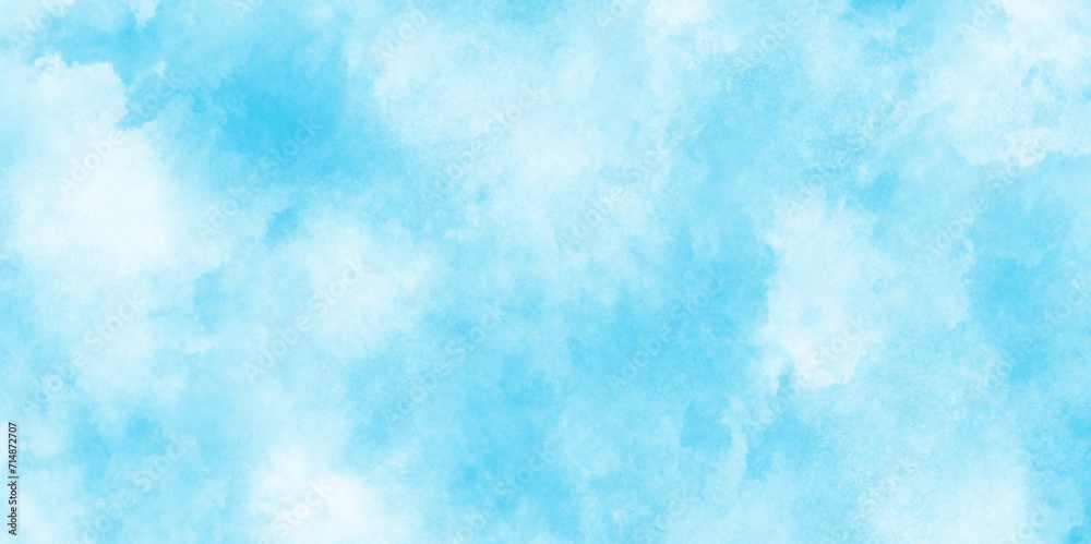 Winter Background. Crumpled Snow Wallpaper. Lake Tie Dye.blurred and grainy Blue powder explosion on white background,Blue sky background and white blurry, clear, and puffy clouds.,