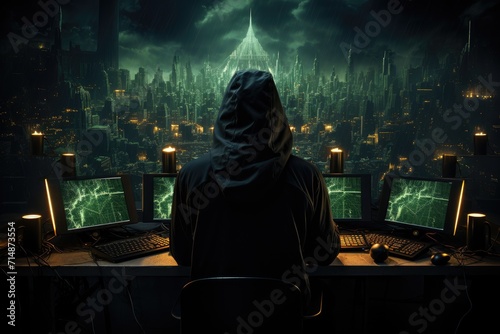 A mysterious figure in a hoodie gazes upon a futuristic city, captured in a digital compositing that hints at a thrilling new pc game waiting to be explored