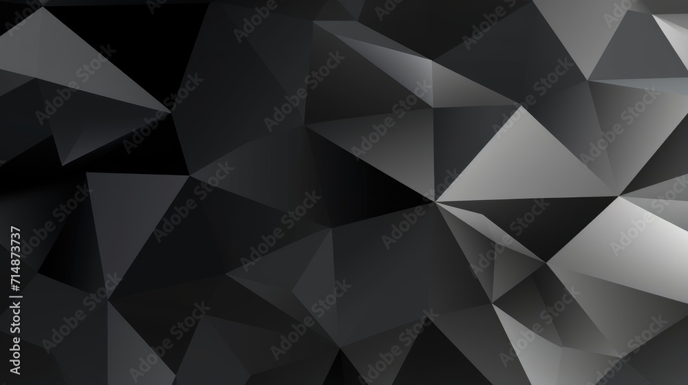 Shadowed Polygons on Dark Background. Multifaceted polygons casting shadows, creating a 3D effect on a dark surface.
