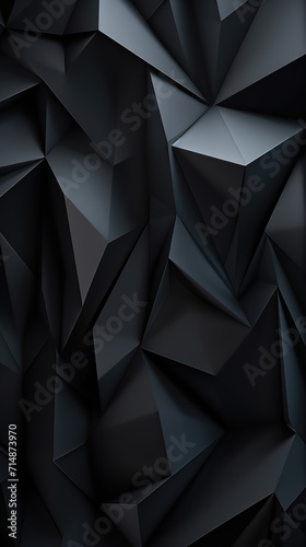 Shadowed Polygons on Dark Background. Multifaceted polygons casting shadows, creating a 3D effect on a dark surface.