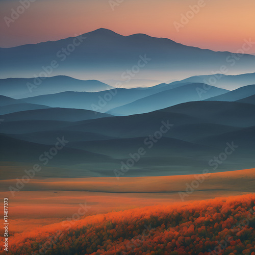 mountain, sunset, landscape, sky, mountains, nature, fog, sunrise, clouds, mist, morning, valley, sun, hill, 