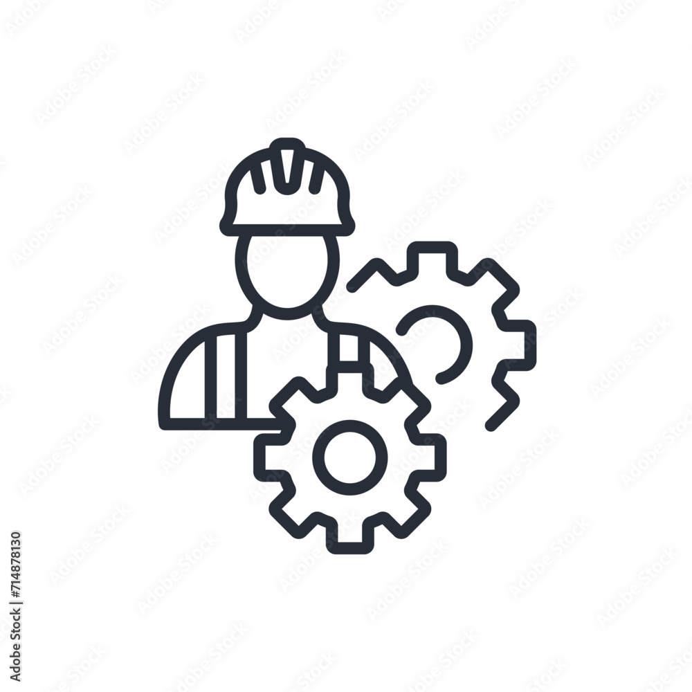 Engineer Architecticon. vector.Editable stroke.linear style sign for use web design,logo.Symbol illustration. Engineer Architecticon. vector.Editable stroke.linear style sign for use web design,logo.Symbol illustration.