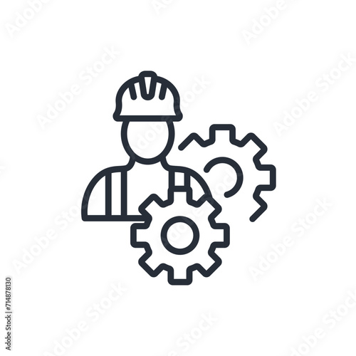 Engineer Architecticon. vector.Editable stroke.linear style sign for use web design,logo.Symbol illustration.