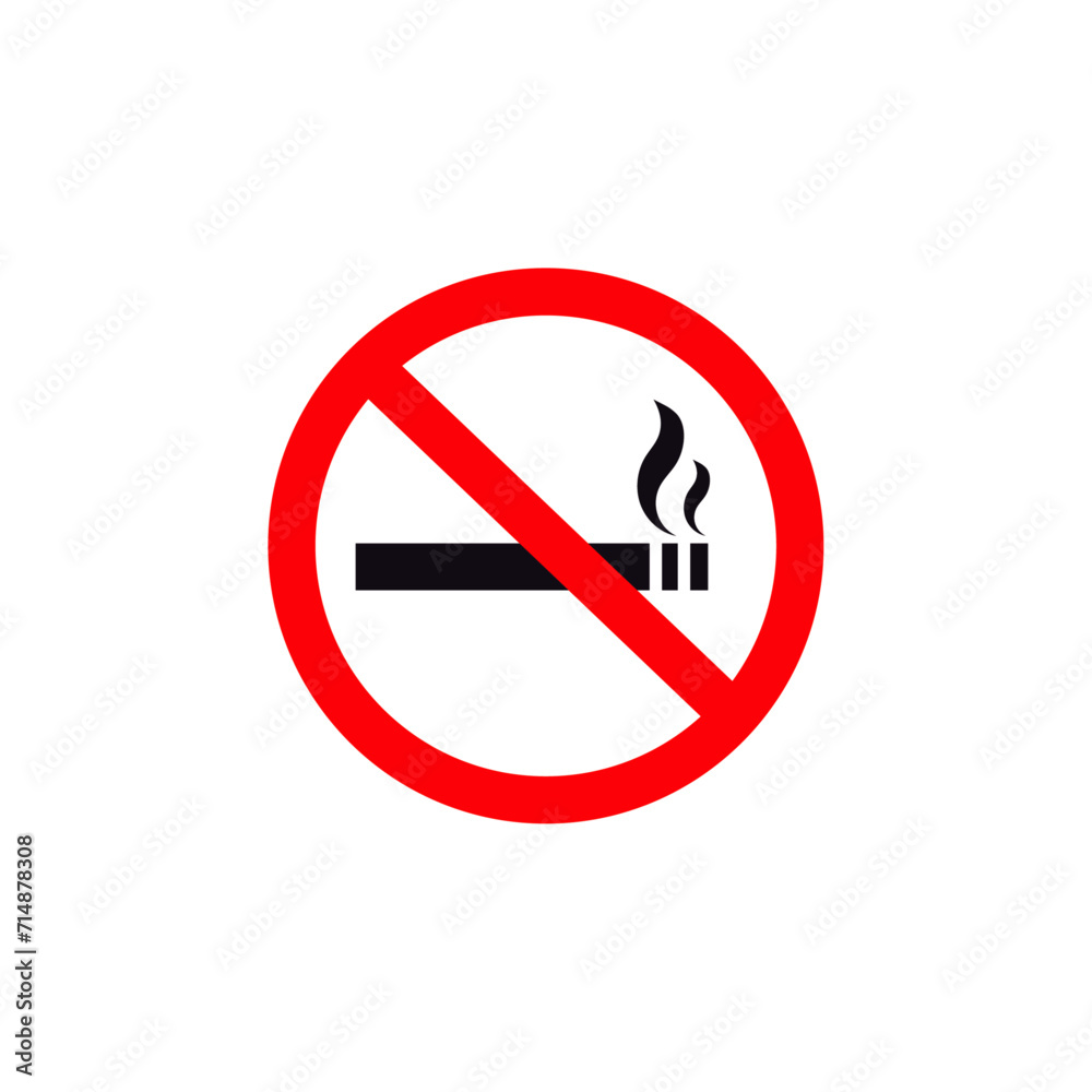 No smoking, prohibition sign, vector illustration. No smoking, prohibition sign, vector illustration.