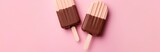 
Eco ice cream made from yoghurt and cocoa on a wooden stick, popsicle style. plain background. Concept: cold dessert. Banner with
Copy space