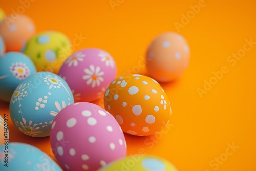 Happy easter decoration background, colorful eggs