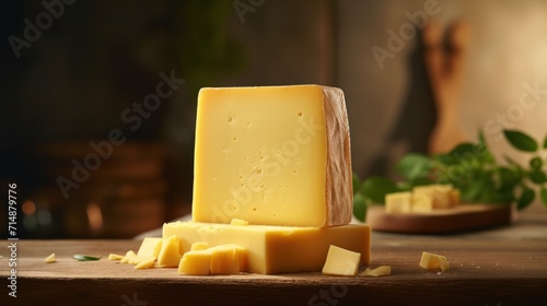 Aged cheddar block renowned for its strong taste and robust consistency