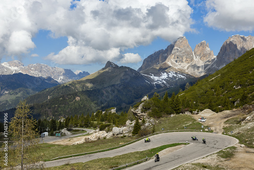 Passo Gardena in the Dolomites of Italy