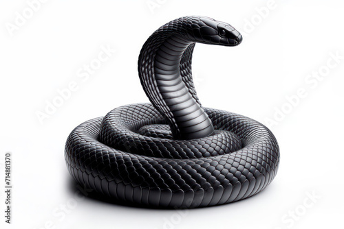 Cobra snake isolated on solid white background. ai generative