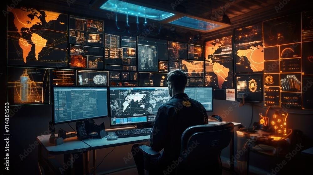 Cybersecurity solution service, AI technology on II security infrastructure business, modern IT business and AI technology concept Cybersecurity solution service, AI technology on II security infrastructure business, modern IT business and AI technology concept