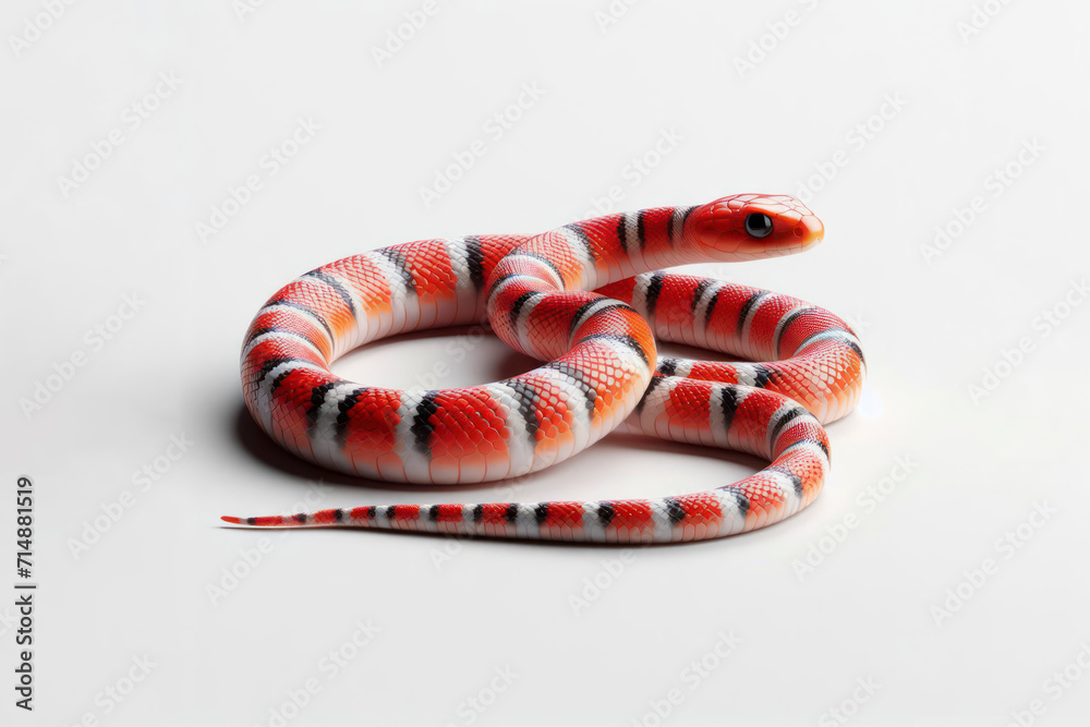 Naklejka premium Coral Snake isolated on solid white background. ai generative