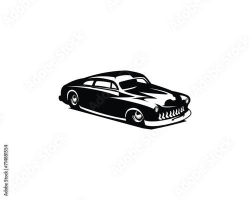 Classic car logo 1949 Mercury Caupe - vector illustration, emblem design on white background. available ep 10.