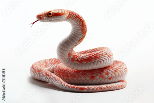 Corn Snake snake isolated on solid white background. ai generative