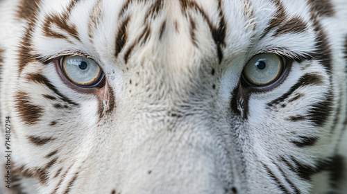 beautiful eyes of a wild white tiger. Big eyes of a white tiger close up. AI Generative © We3 Animal
