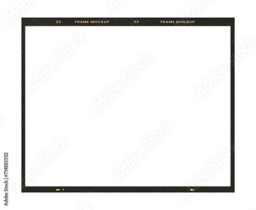 Camera transparent film strip mockup  isolated on white background template frame  real high-res 35mm photo scan analogue sheet negative