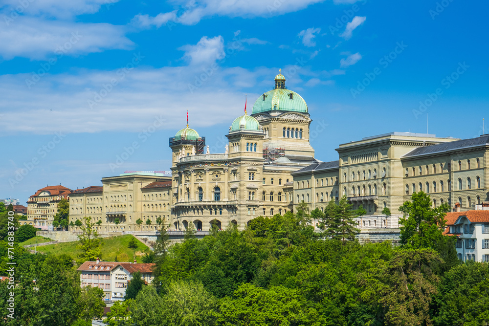 The Federal Palace or Swiss Federal Assembly and Council in Bern city in Switzerland