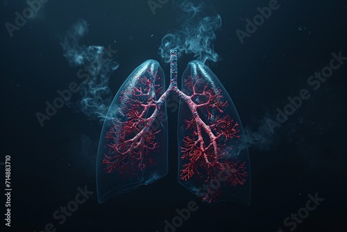 A detailed view of the human lungs Generative AI photo