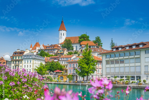 River Aare and cityscape of Thun, Switzerland photo