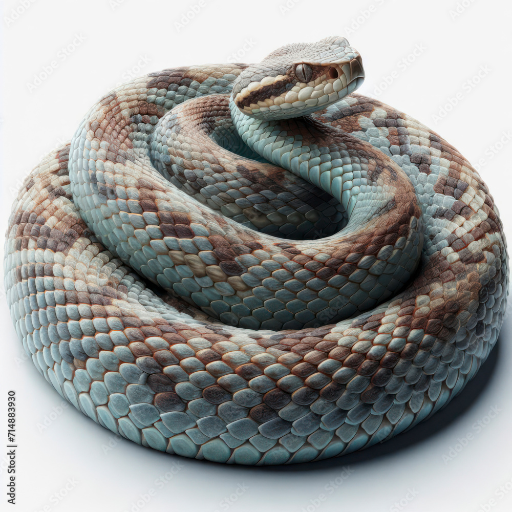 Viper snake isolated on solid white background. ai generative Viper snake isolated on solid white background. ai generative