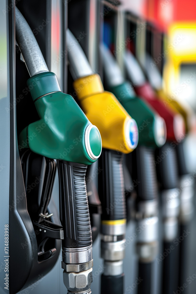 Petrol pump filling fuel nozzle in gas station Petrol pump filling fuel nozzle in gas station