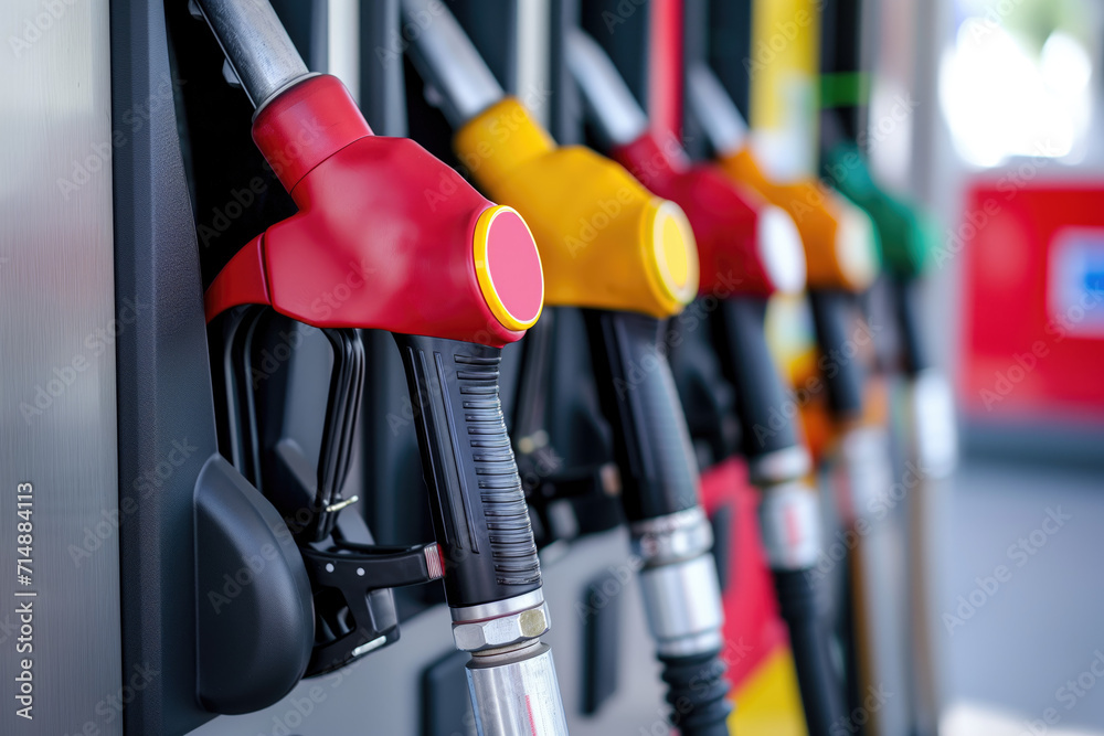 Petrol pump filling fuel nozzle in gas station Petrol pump filling fuel nozzle in gas station