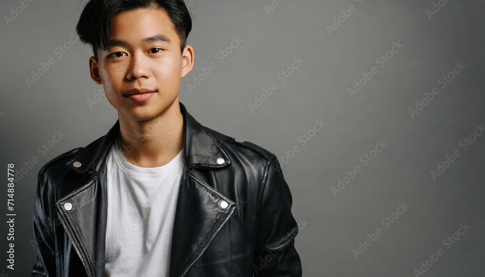 Fototapeta premium Portrait of a Happy Young Asian Man