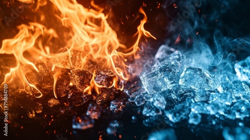 Burning ice, The fight between good and evil concept.