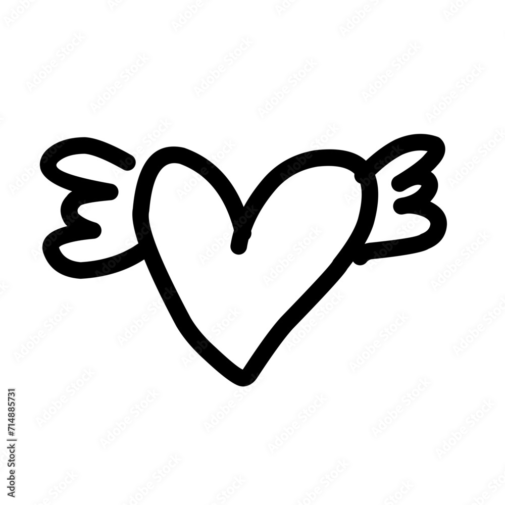 heart shape with small wings heart shape with small wings