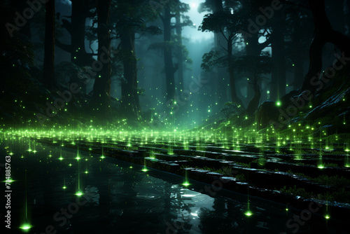 Forest Light Green light that radiates the tranquility of nature with sparkling reflections. © Gun