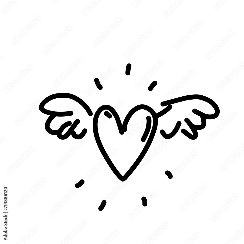 heart shape with small wings