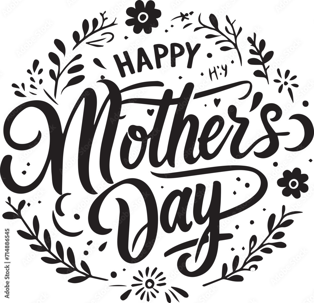 Happy Mothers Day Incorporate a vector illustration of a mother surrounded by blooming flowers. Happy Mothers Day Incorporate a vector illustration of a mother surrounded by blooming flowers.