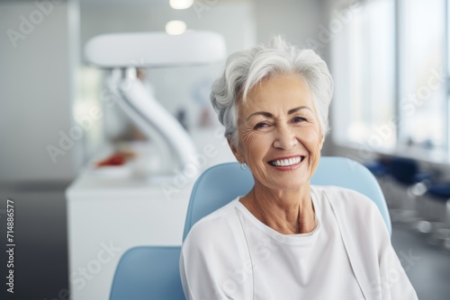 Portrait of a senior patient at the dentist photo