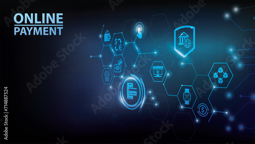 Mobile Payment. Smartphone with Online Payment. Credit card on screen phone. Online shopping. NFC payments. Banking, Finance app and e-payment. Pay by credit card via electronic wallet wirelessly