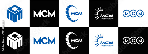 MCM logo. M C M design. White MCM letter. MCM, M C M letter logo design. Initial letter MCM linked circle uppercase monogram logo. M C M letter logo vector design. MCM letter logo design five style.