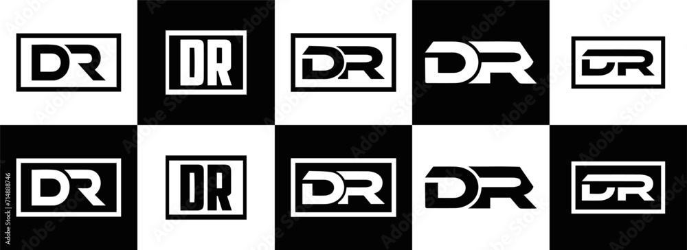 DR logo. D R design. White DR letter. DR, D R letter logo design ...