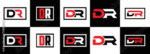 DR logo. D R design. White DR letter. DR, D R letter logo design. Initial letter DR linked circle uppercase monogram logo. D R letter logo vector design. DR letter logo design five style.