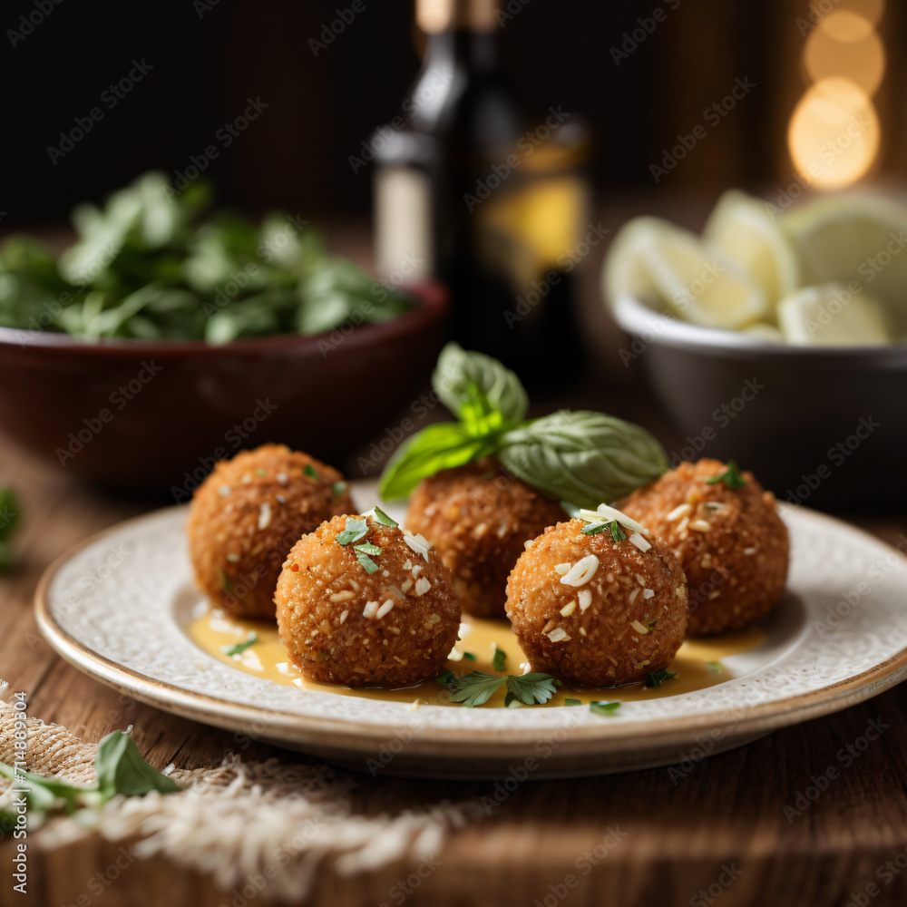 Margherita Risotto Balls - Gourmet Fried Delight with Tomato, Mozzarella, and Basil
