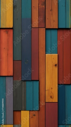 Colorful Painted Wood, generative, AI.