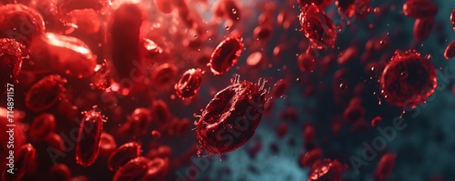 Blood Cells in Motion Generative AI photo