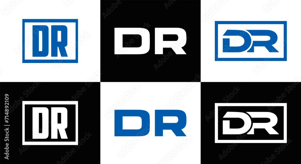 DR logo. D R design. White DR letter. DR, D R letter logo design ...