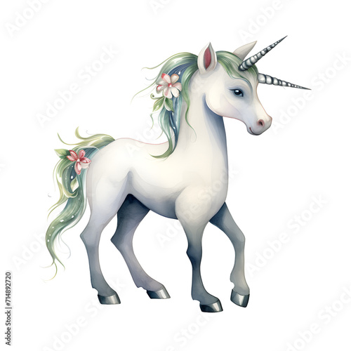  unicorn wartercolor clip art Cartoon Illustration Isolated 