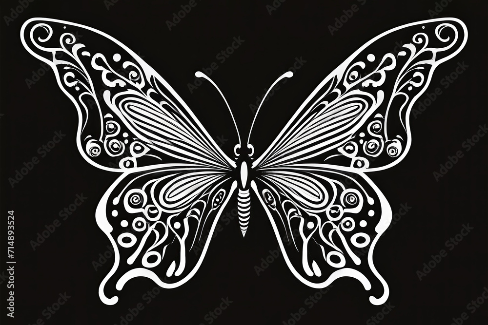 Black Butterfly Shape on Black Background: Elegant Minimalist Design