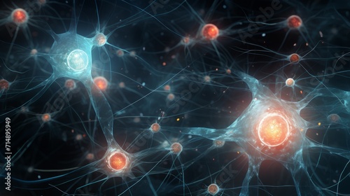 Neuron Cells building a neural network © Katya