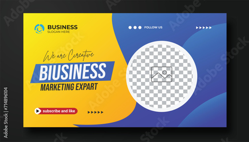 YouTube thumbnail template and business thumbnail for corporate video thumbnail YouTube thumbnail or workshop promotion web banner template	