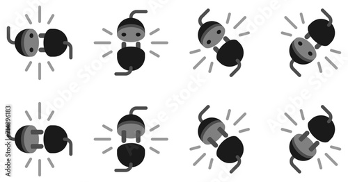 Electric socket with a plug set. get Connected and disconnected. Concept of web banner 404 error connection. unplugged, disconnection. vector illustration isolated on white background.
