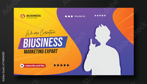 YouTube thumbnail template and business thumbnail for corporate video thumbnail YouTube thumbnail or workshop promotion web banner template	
