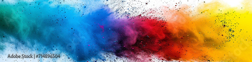 鮮やかな虹彩：ペイントカラーパウダーの幻想的な爆発,Vibrant iridescence: a fantastic explosion of paint color powder,Generative AI	 photo