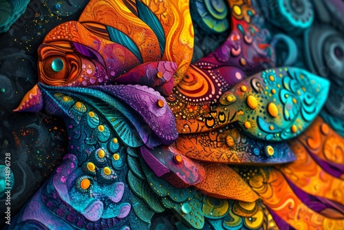 Vivid and Textured Psychedelic Butterfly Artwork  © LadiesWin